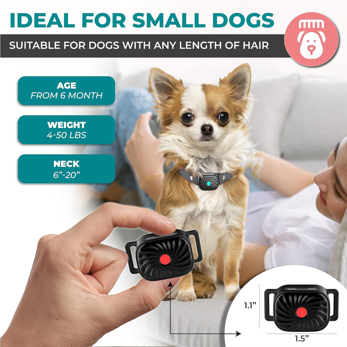 Rechargeable Waterproof Training Collar for Small Dogs – Vibration & Sound