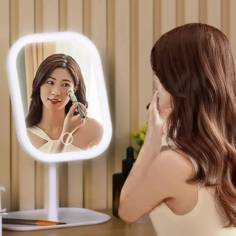 Wireless LED Makeup Mirror – Dimmable with Touch Control and 3 Light Colors