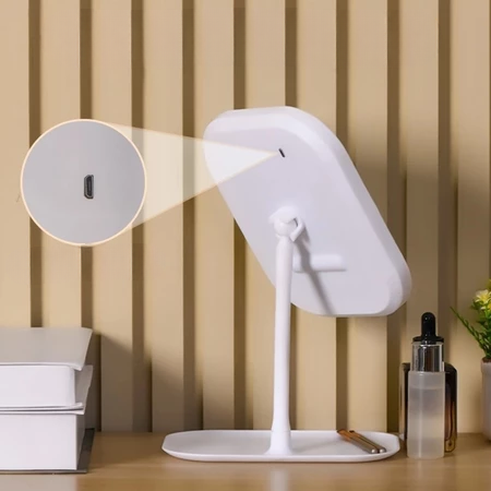 Wireless LED Makeup Mirror – Dimmable with Touch Control and 3 Light Colors
