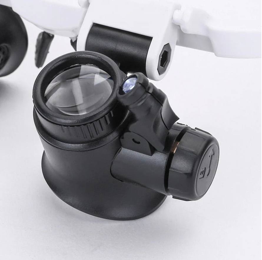 LED Magnifier with Adjustable Magnification 8x, 15x, 23x Lenses