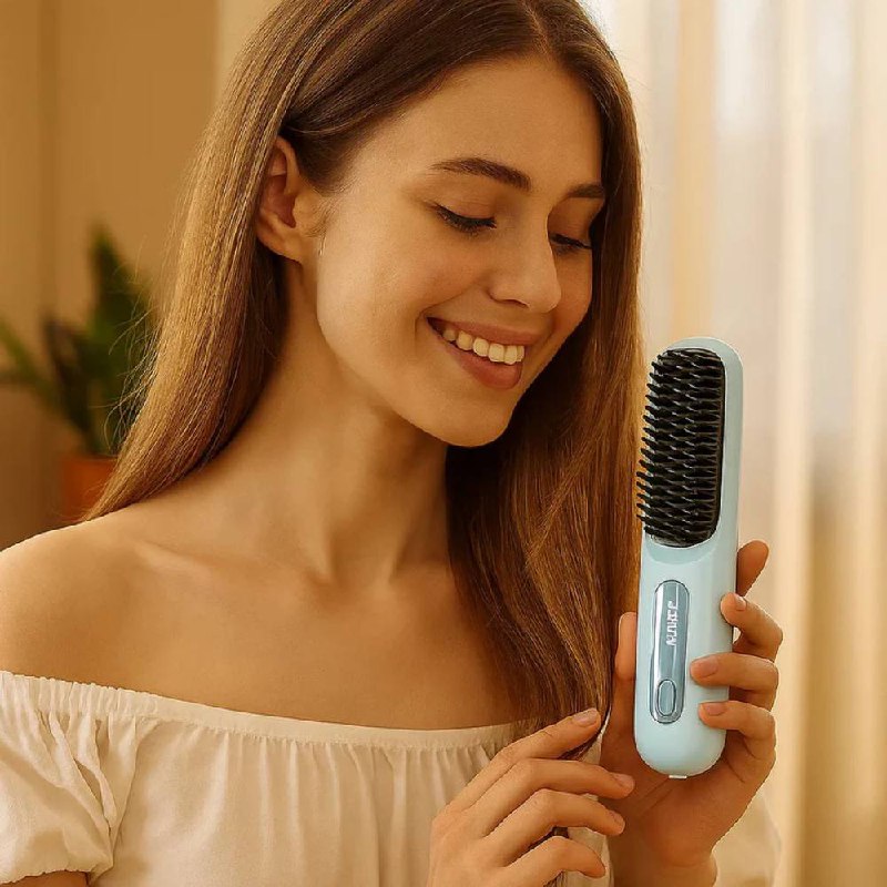 Hair Straightening Brush – Quick Styling with Ceramic Anti-Frizz Technology