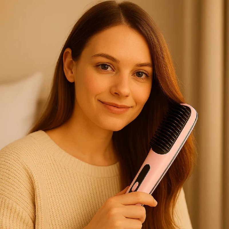Hair Straightening Brush – Quick Styling with Ceramic Anti-Frizz Technology