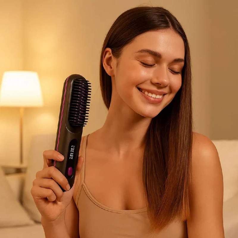 Hair Straightening Brush – Quick Styling with Ceramic Anti-Frizz Technology
