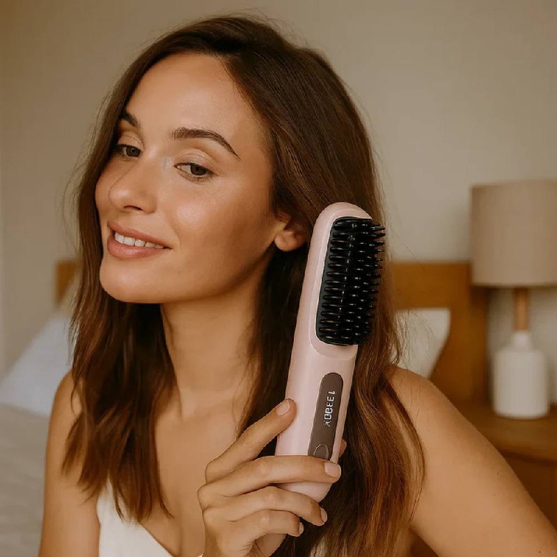 Hair Straightening Brush – Quick Styling with Ceramic Anti-Frizz Technology