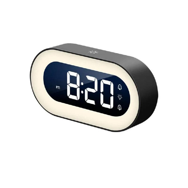LED Digital Alarm Clock with Nightlight, Music Function, Snooze, and Adjustable Brightness