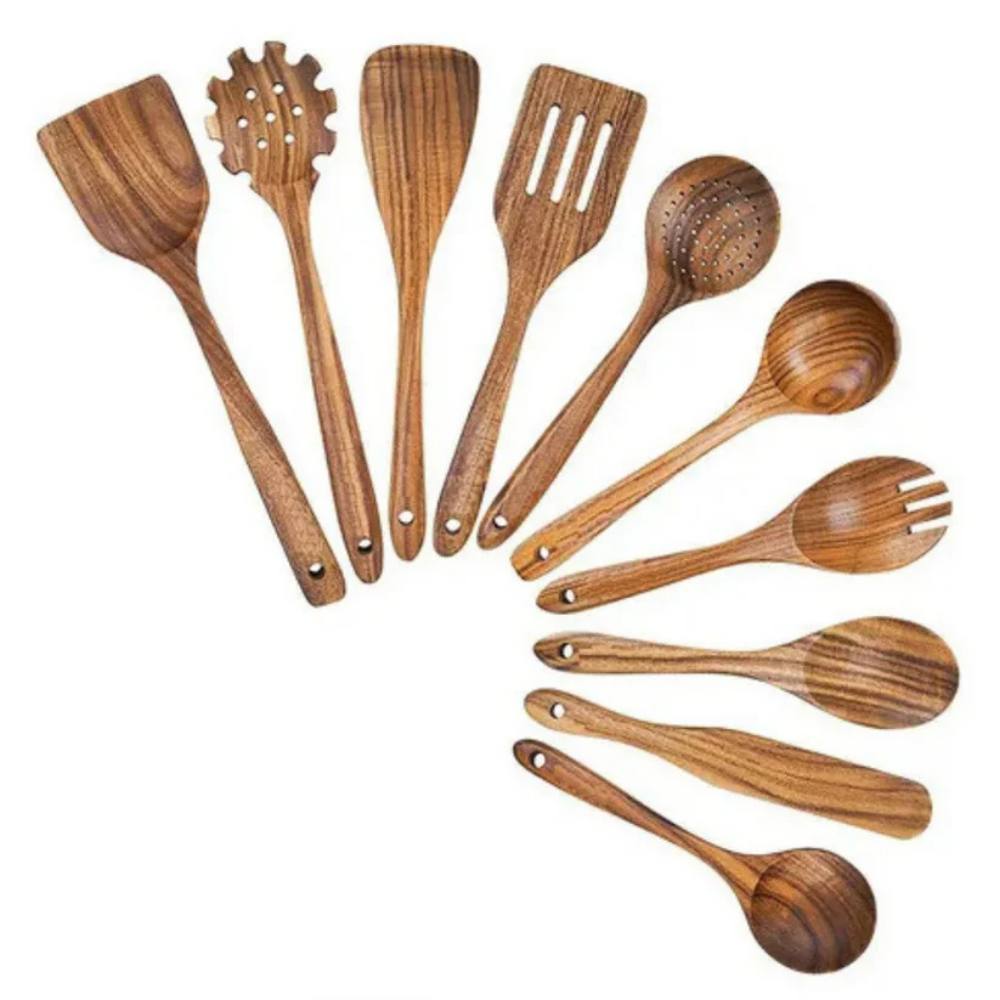 Natural and Durable Kitchen Utensil Set Made of Acacia Wood