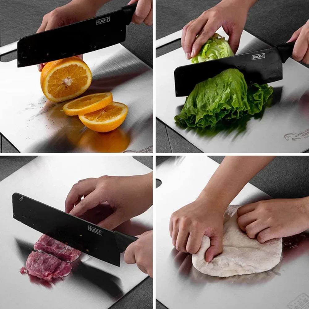 Hygienic Stainless Steel Chopping Board for Meat, Vegetables, and Fruit
