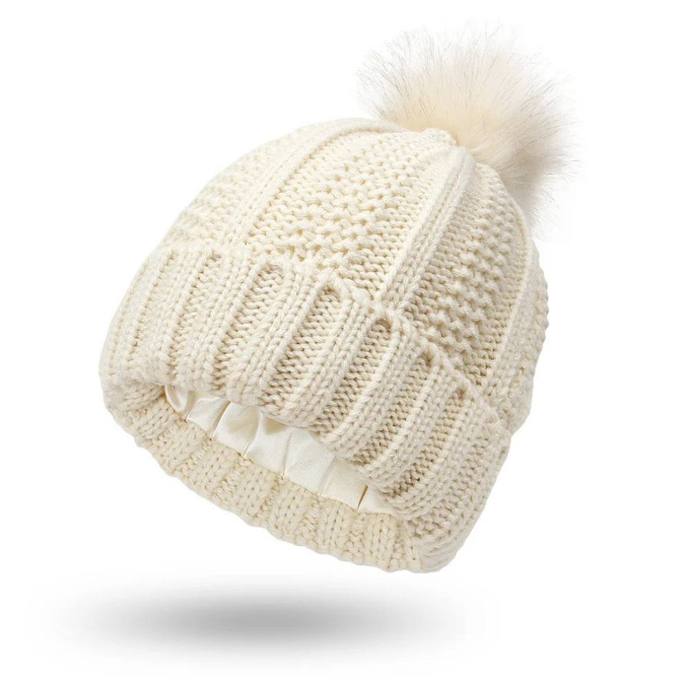 Silk-Lined Antistatic Beanie Hat for Smooth, Frizz-Free Hair