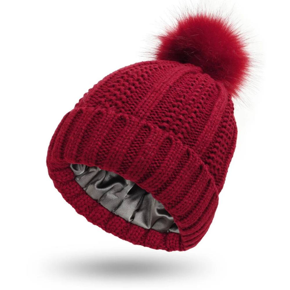 Silk-Lined Antistatic Beanie Hat for Smooth, Frizz-Free Hair