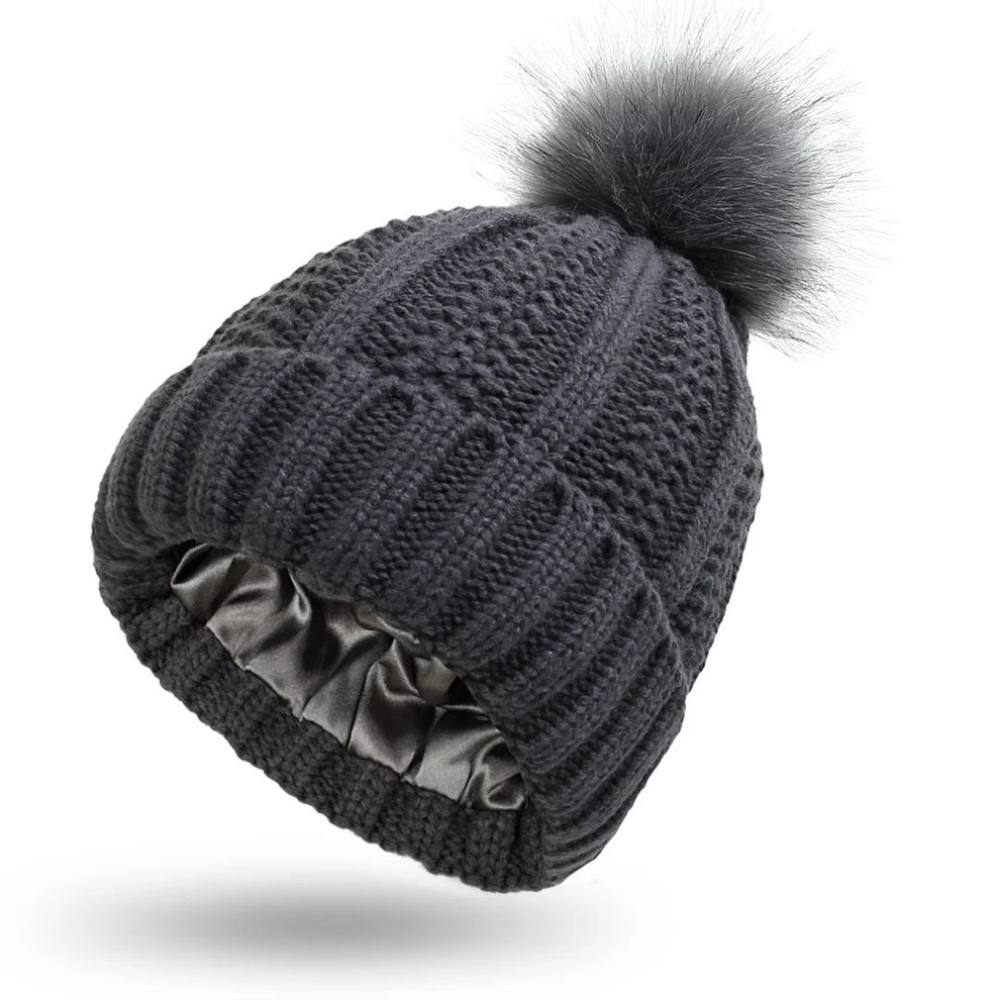 Silk-Lined Antistatic Beanie Hat for Smooth, Frizz-Free Hair