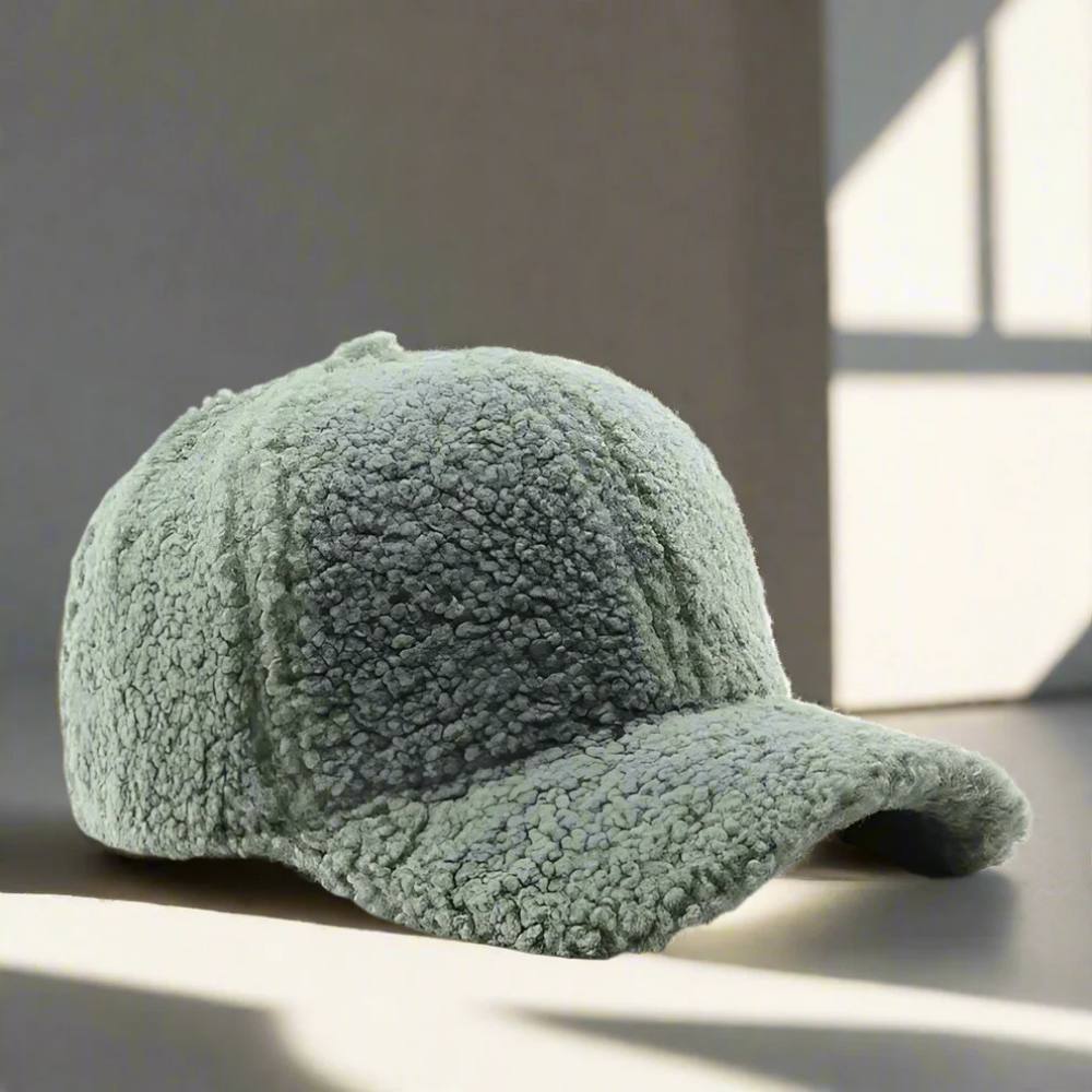 Casual Winter Hat in Teddy Fabric - Adjustable Cap for Cold Weather