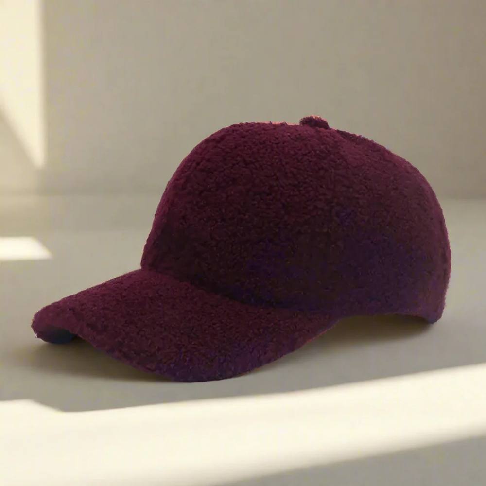 Casual Winter Hat in Teddy Fabric - Adjustable Cap for Cold Weather