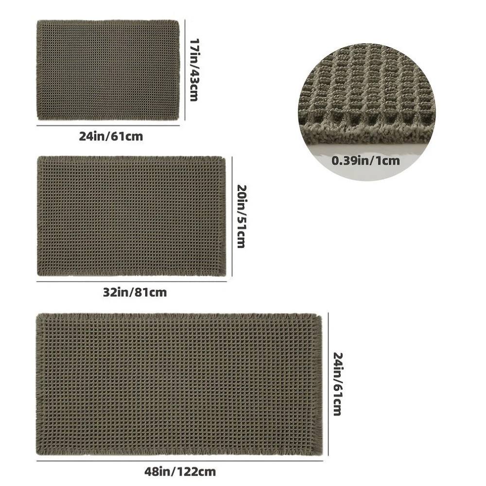 Non-Slip Bath Rug with Tassels – Ultra Absorbent and Machine Washable