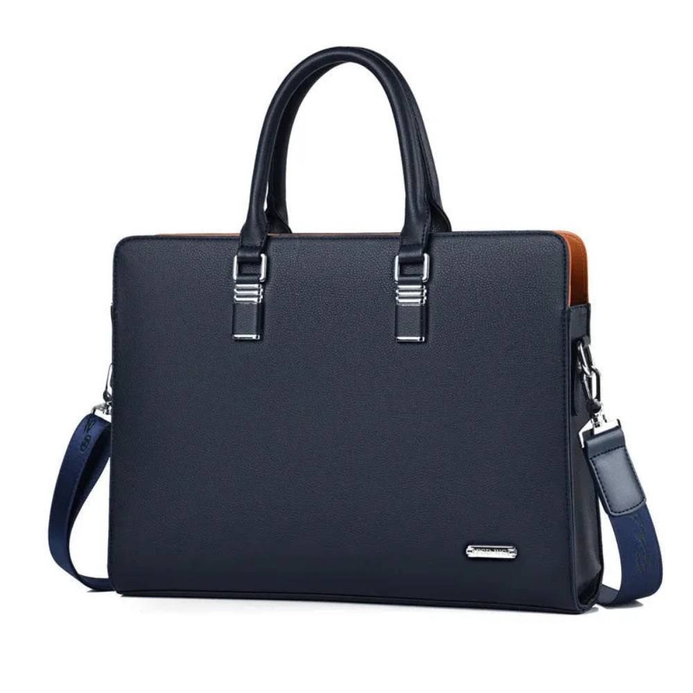 Stylish Leather Laptop Bag for Men, Adjustable Shoulder Strap, Fits 14-15 Inch