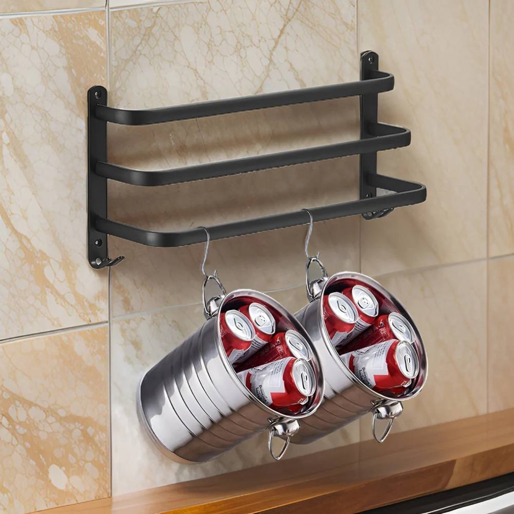 Space-Saving 3-Tier Towel Shelf for Wall Mounting in Aluminum