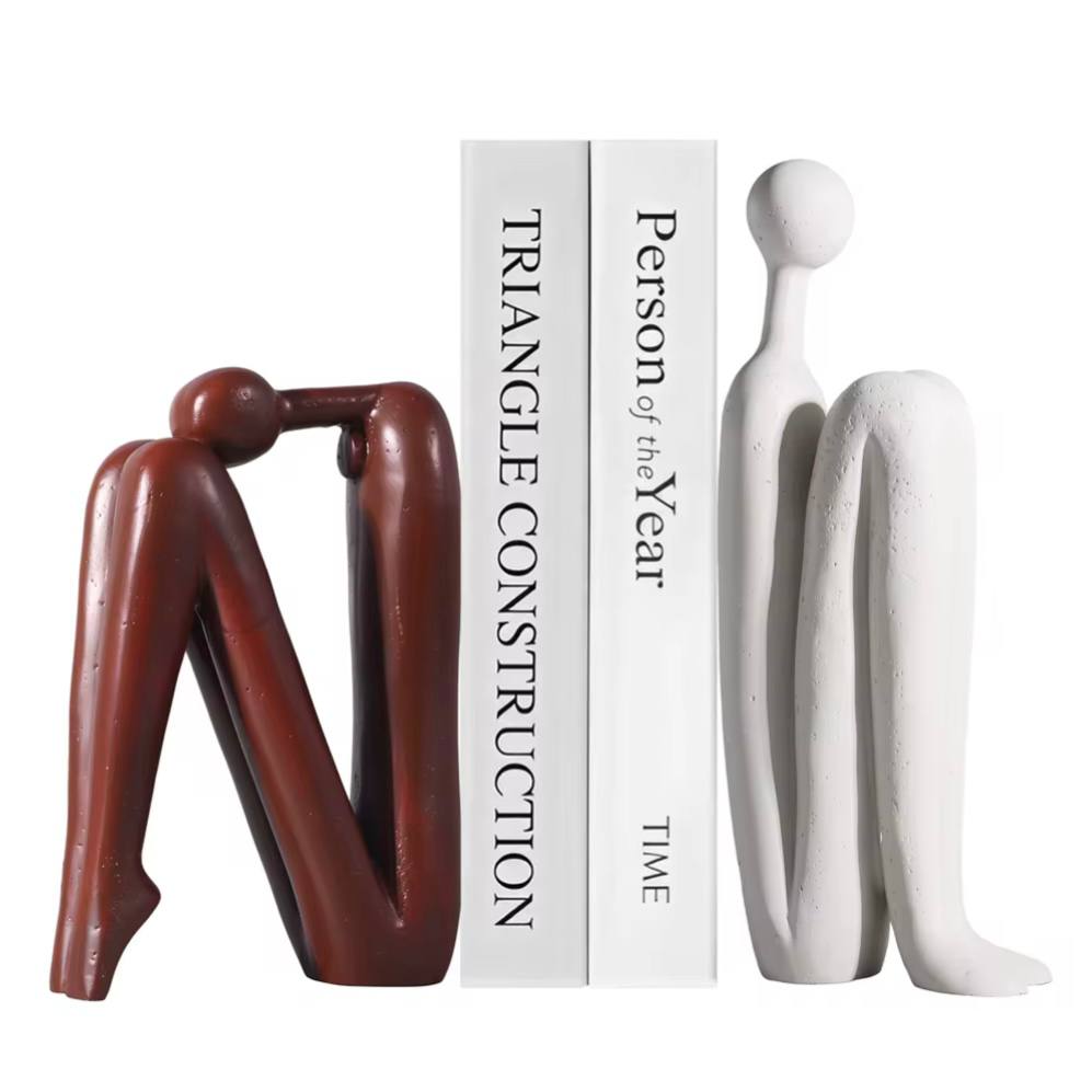 Set of 2 Artistic Polyresin Book Holders for Home Decor