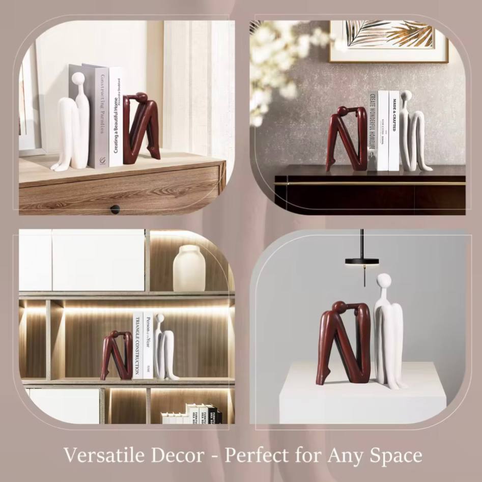 Set of 2 Artistic Polyresin Book Holders for Home Decor