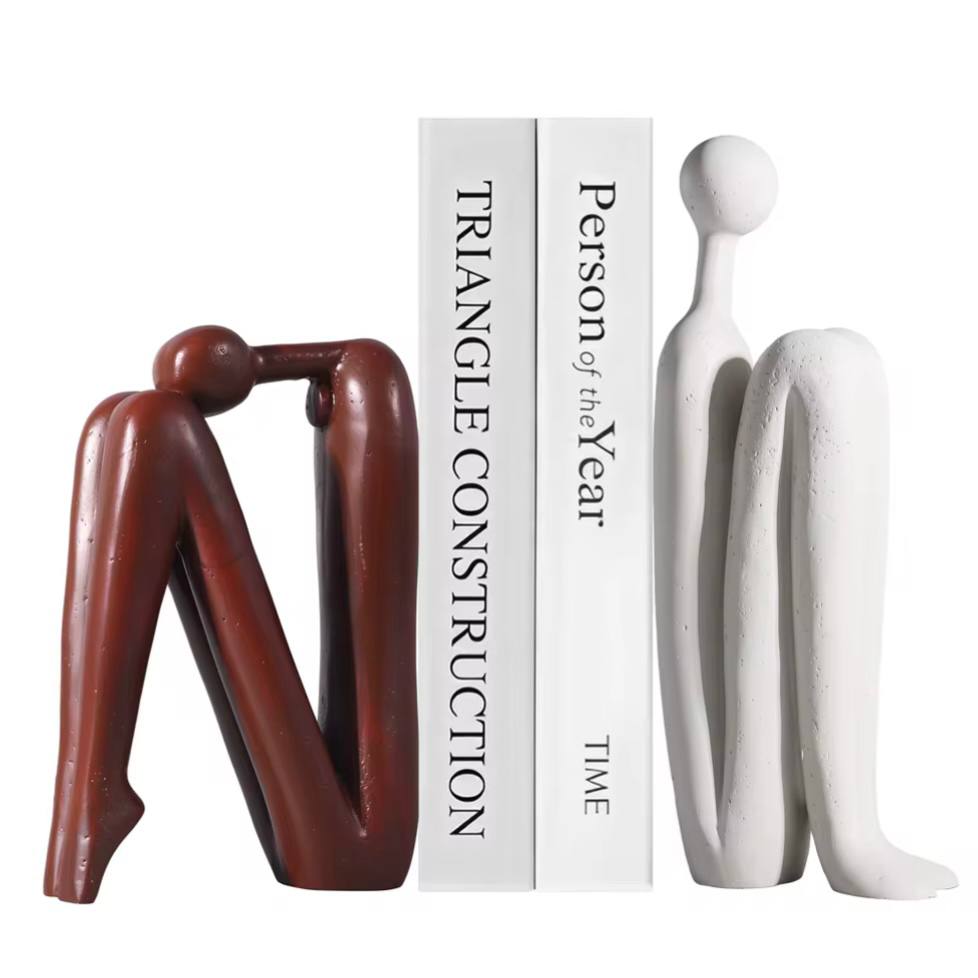 Set of 2 Artistic Polyresin Book Holders for Home Decor