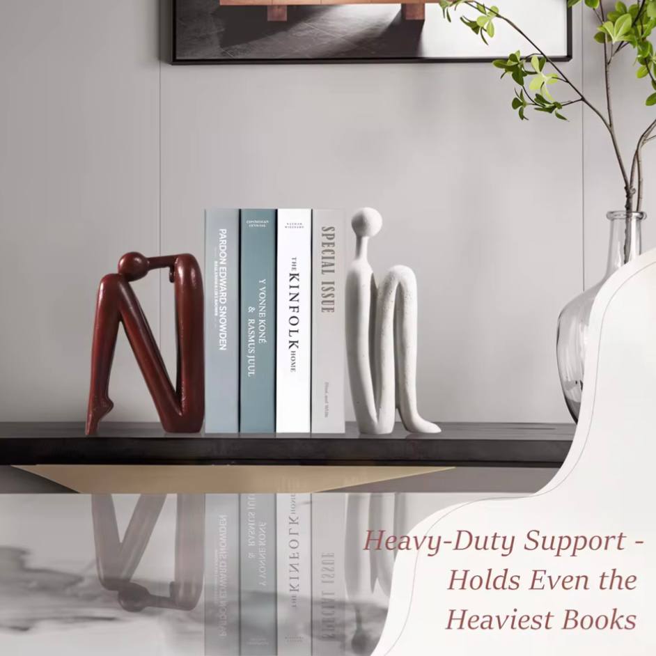 Set of 2 Artistic Polyresin Book Holders for Home Decor