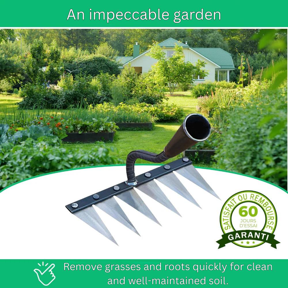 Heavy-Duty Garden Rake for Effortless Weed Removal