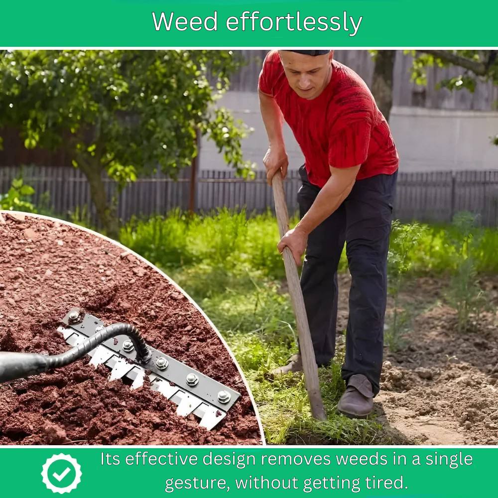 Heavy-Duty Garden Rake for Effortless Weed Removal