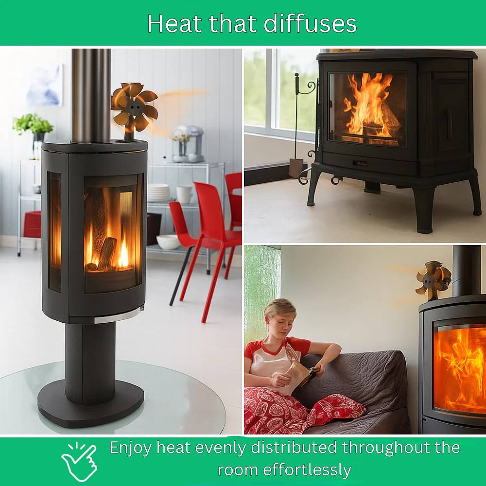 Silent Wood Stove Fan for Effective Heat Distribution