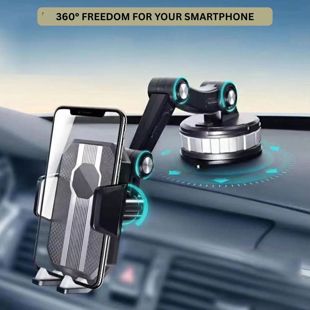 360° Rotating Car Phone Holder with Powerful Suction Cup