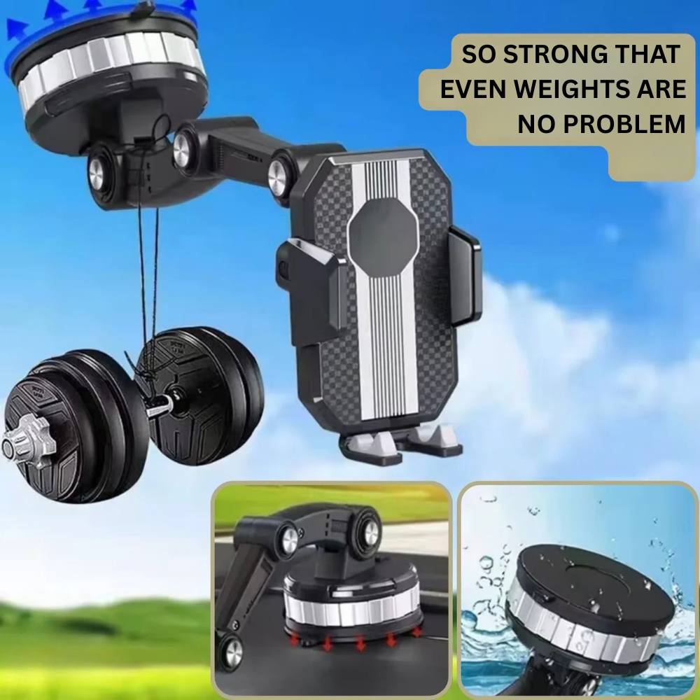 360° Rotating Car Phone Holder with Powerful Suction Cup