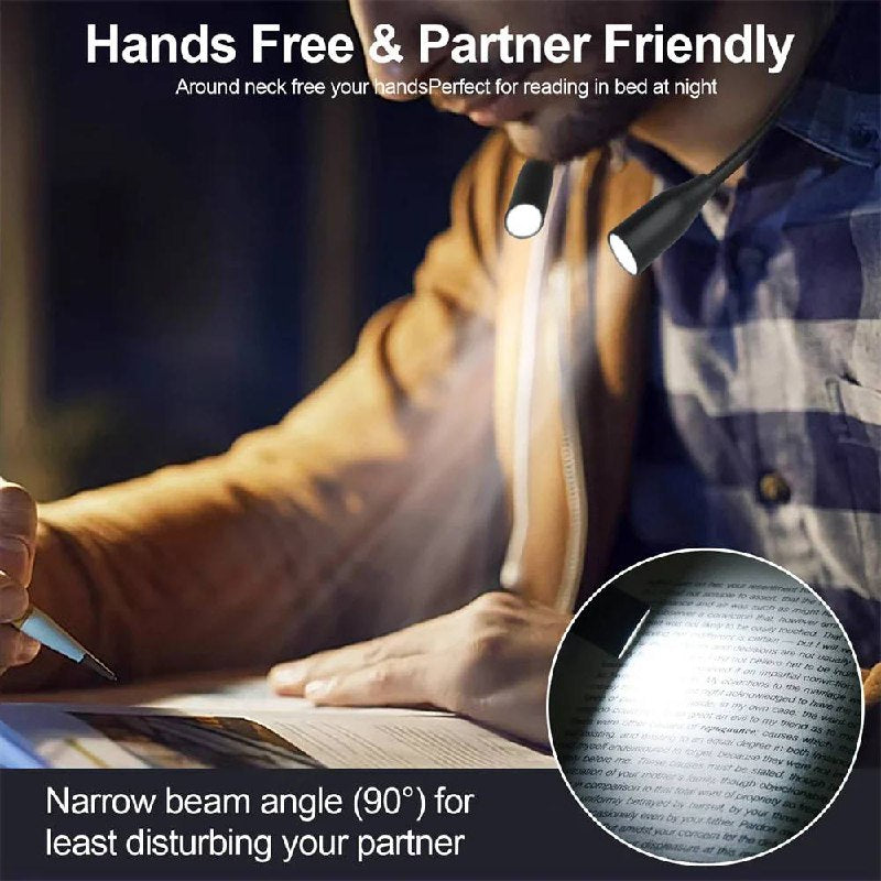 Rechargeable LED Neck Light for Reading - Flexible USB Design