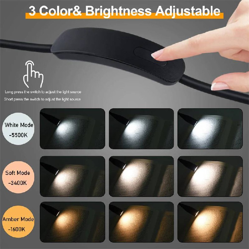 Rechargeable LED Neck Light for Reading - Flexible USB Design