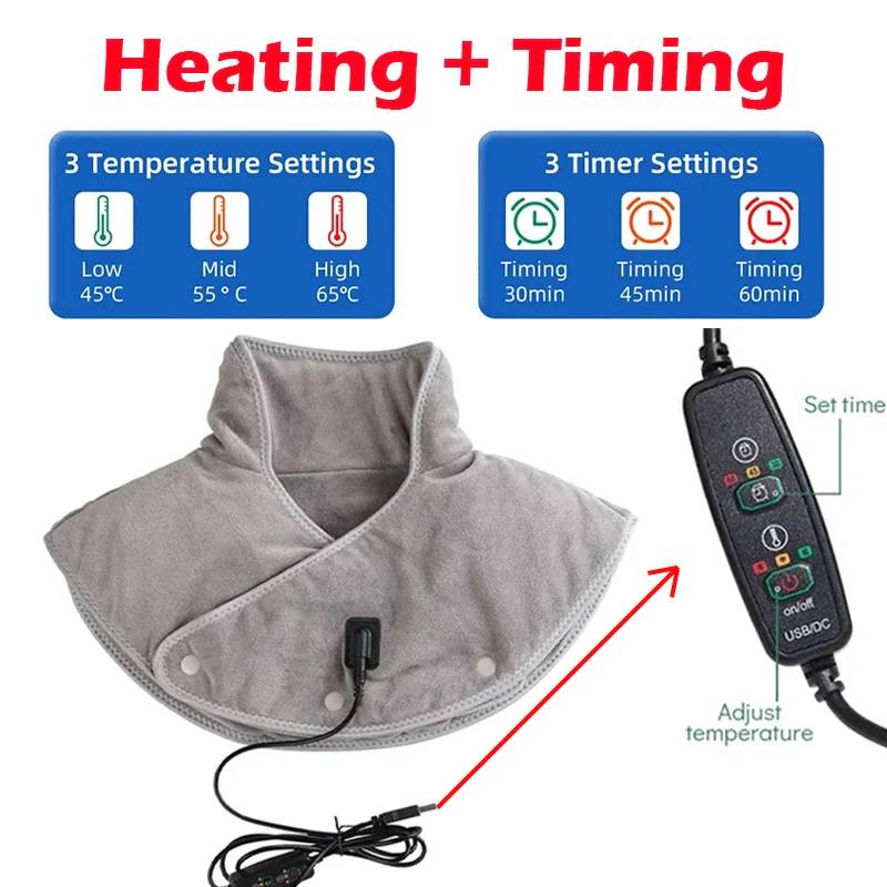 Neck and Shoulder Heating Wrap with 3 Temperature Settings and Timer