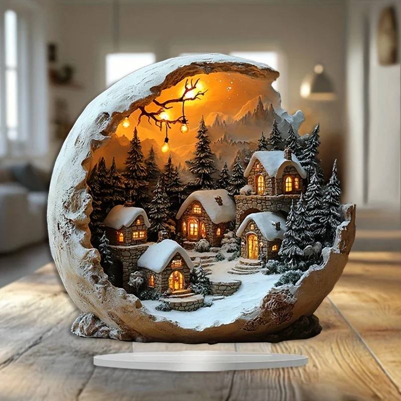 Acrylic Figurine for Tabletop Display - Bohemian Style Christmas Decor