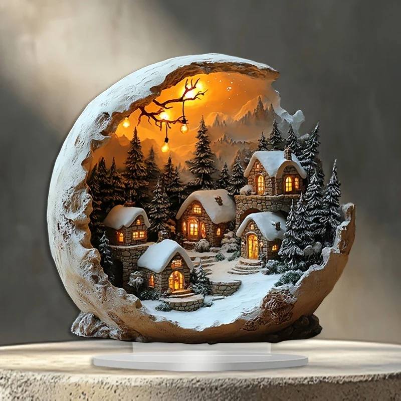 Acrylic Figurine for Tabletop Display - Bohemian Style Christmas Decor