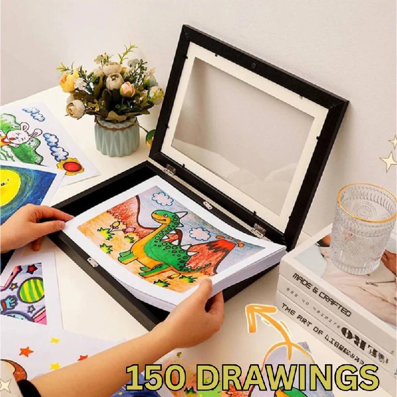 Frame for Displaying Up to 150 Children's Artwork