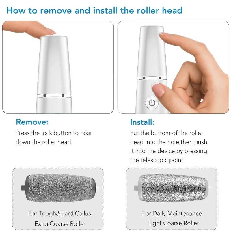 LED Light Foot Callus Remover - Electric with Adjustable Speed Settings