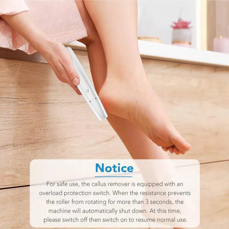 LED Light Foot Callus Remover - Electric with Adjustable Speed Settings