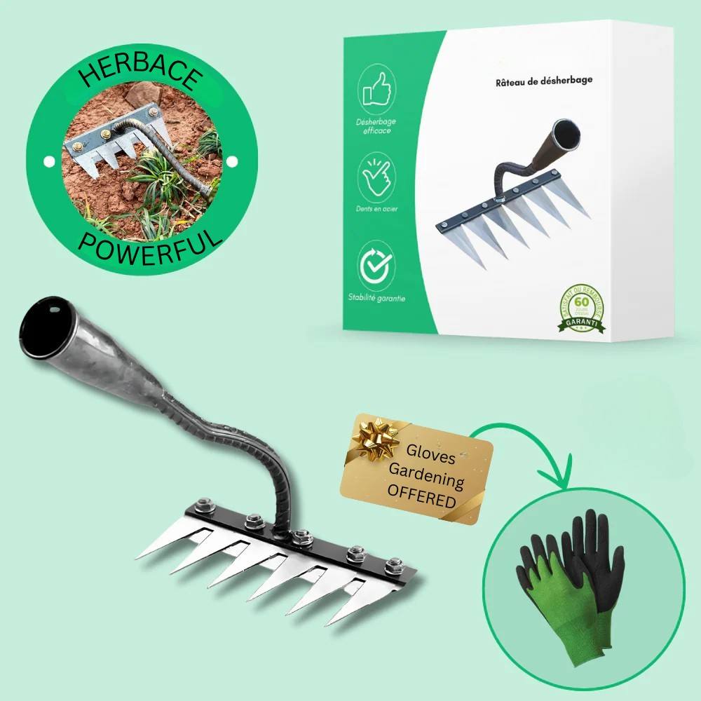 Heavy-Duty Garden Rake for Effortless Weed Removal