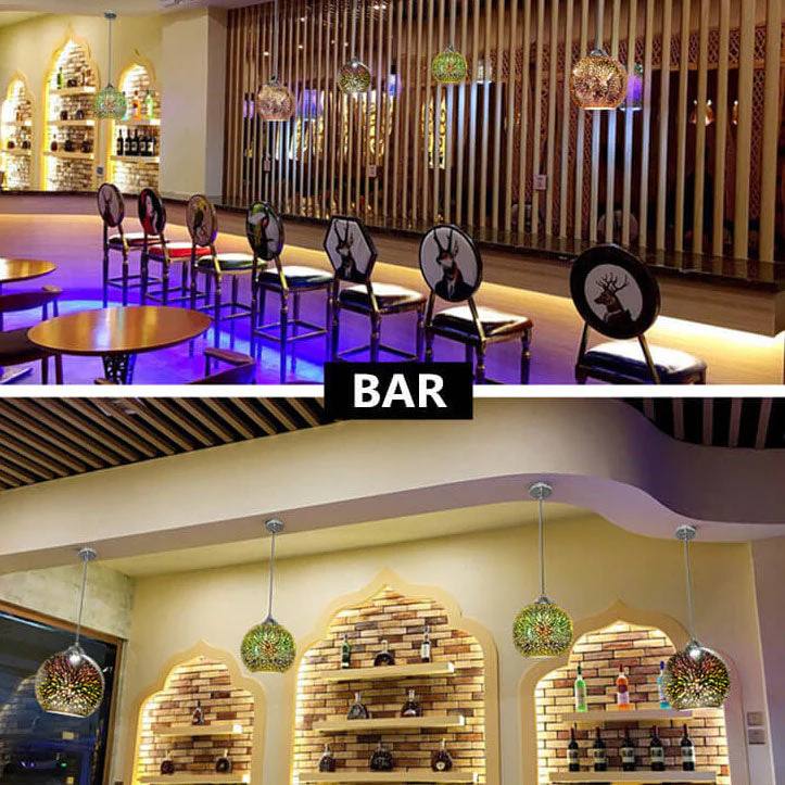 Colorful 3D Fireworks Glass Pendant Lamp with Unique Design