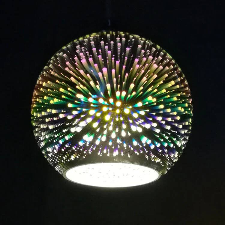 Colorful 3D Fireworks Glass Pendant Lamp with Unique Design