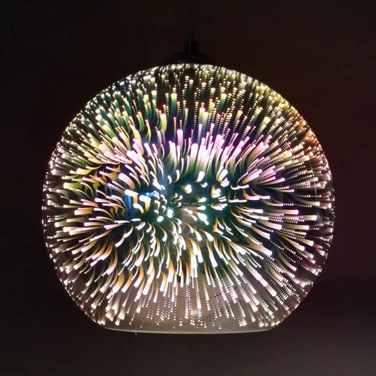 Colorful 3D Fireworks Glass Pendant Lamp with Unique Design