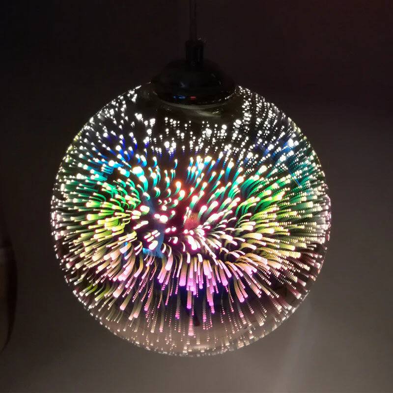 Colorful 3D Fireworks Glass Pendant Lamp with Unique Design