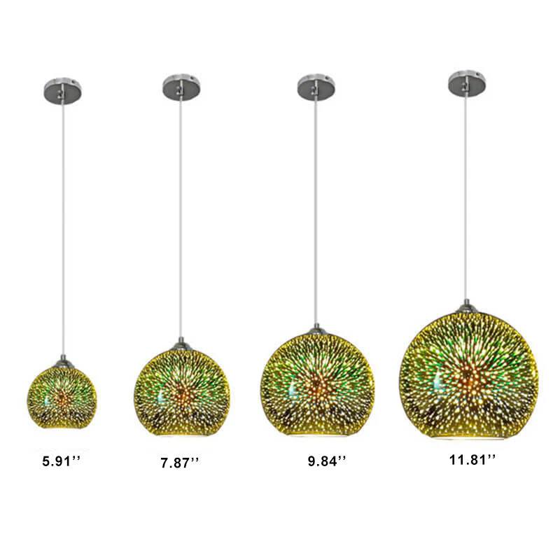 Colorful 3D Fireworks Glass Pendant Lamp with Unique Design