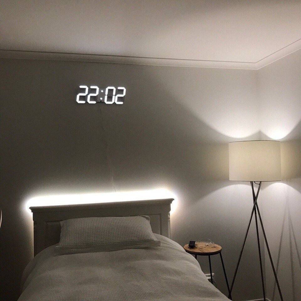 Modern Digital Wall Clock with 3D LED and Adjustable Brightness