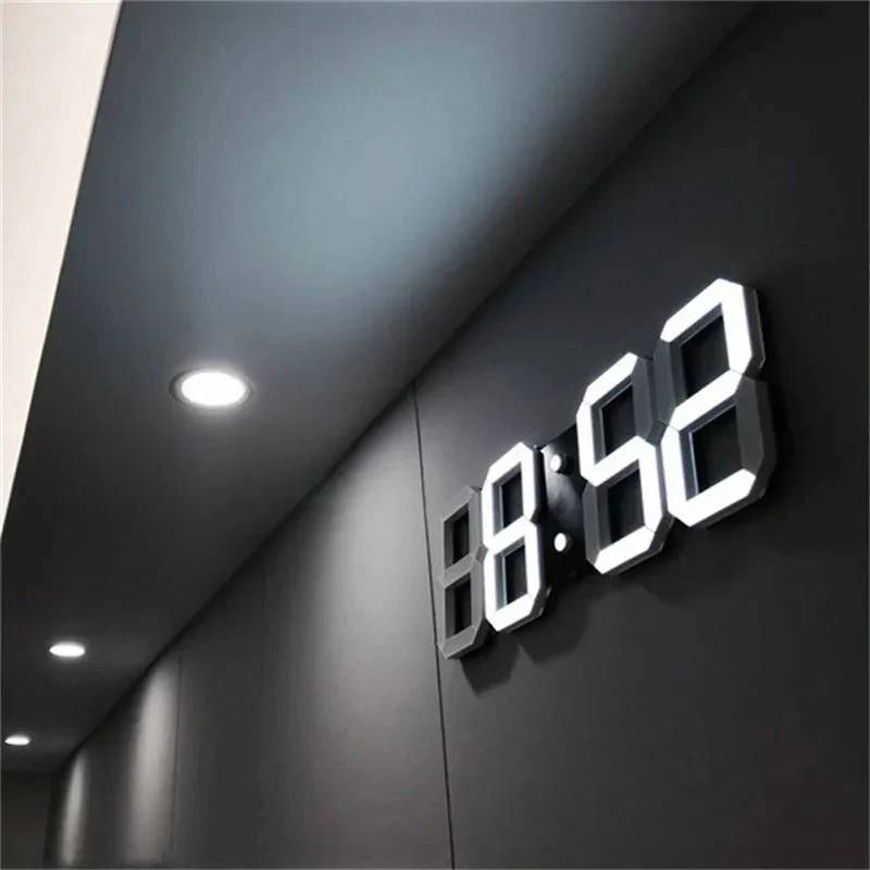 Modern Digital Wall Clock with 3D LED and Adjustable Brightness