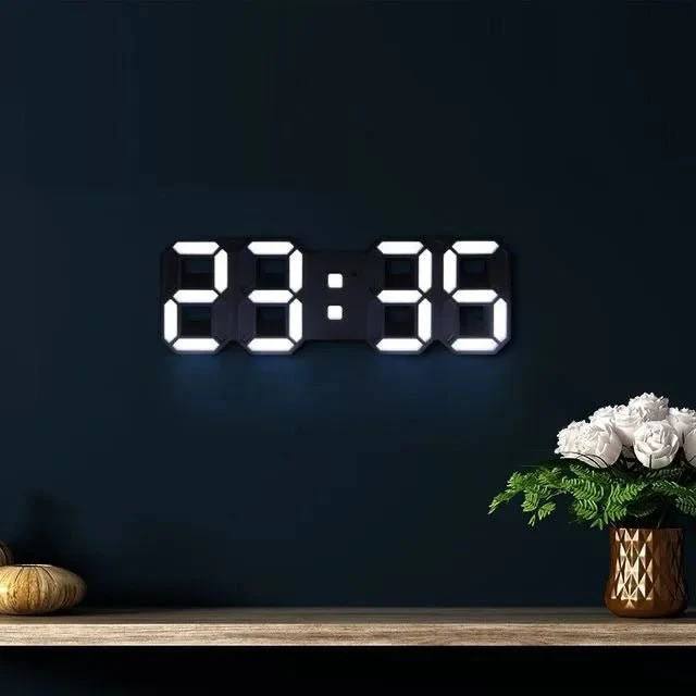 Modern Digital Wall Clock with 3D LED and Adjustable Brightness