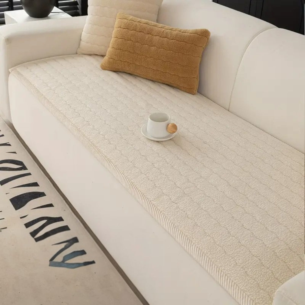 Luxurious Plush Sofa Cover | Cozy Protection for Your Furniture