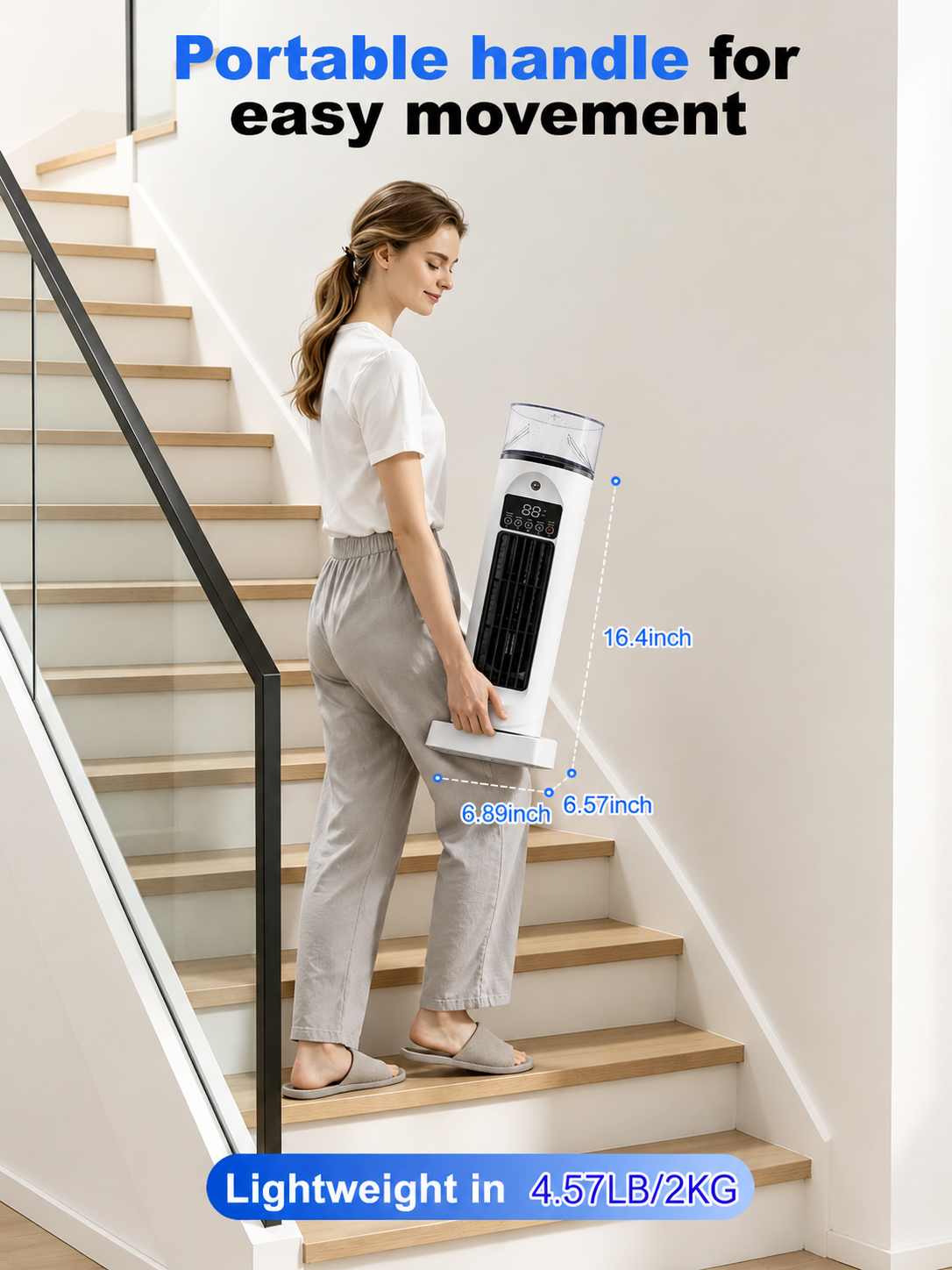 4-in-1 Portable Air Cooler with Timer and Remote – Evaporative Fan with Wide Oscillation