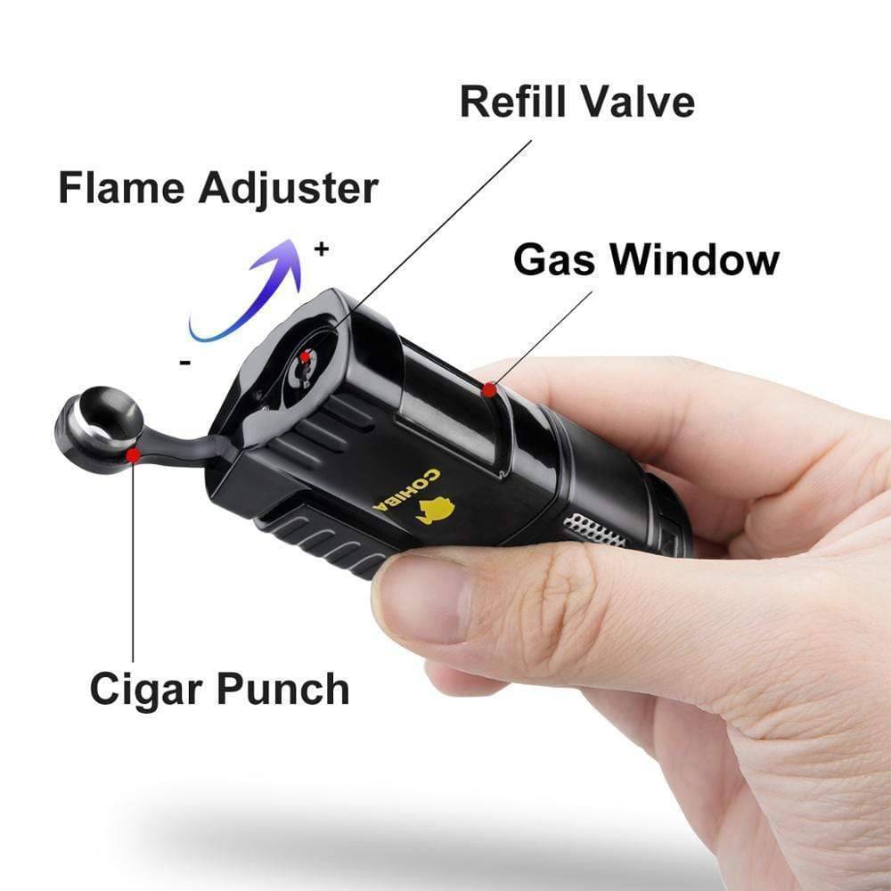 Portable 4-Jet Torch Lighter for Outdoor Activities
