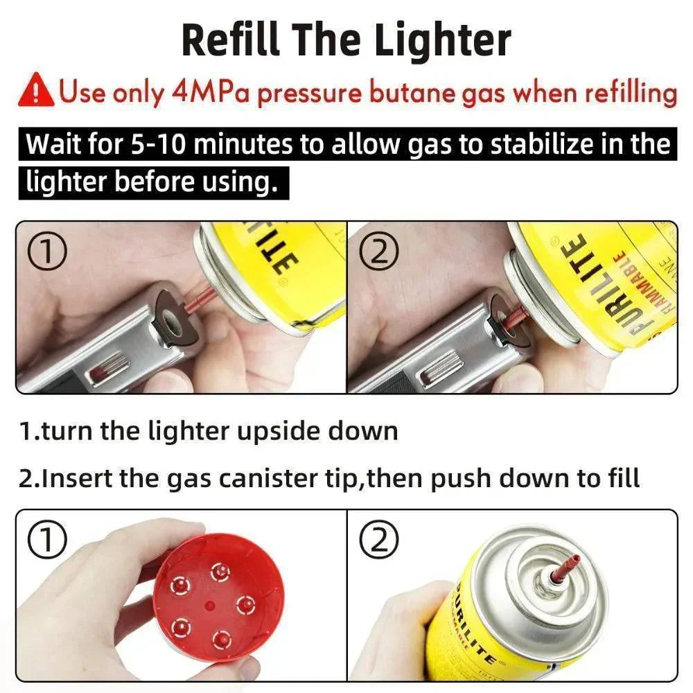 Portable 4-Jet Torch Lighter for Outdoor Activities