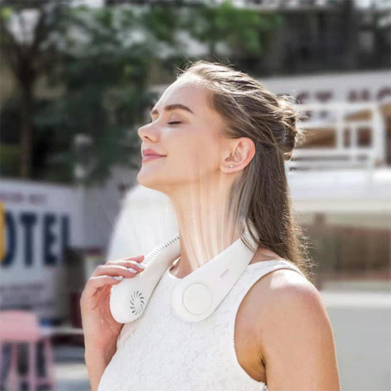 Hands-Free Neck Fan – Portable Bladeless Design with 360° Cooling and Variable Speeds for Travel and Sports